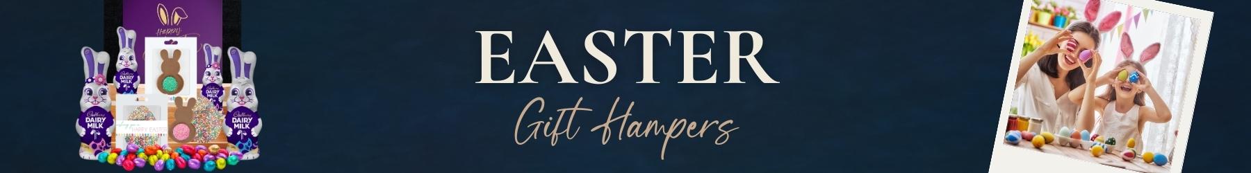 Easter Hampers Melbourne – Premium gift hampers with chocolates, wine, and festive treats, beautifully wrapped for Easter delivery.