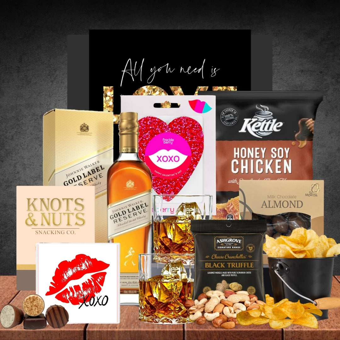 The Johnnie Walker Gold Whisky Valentines Hamper