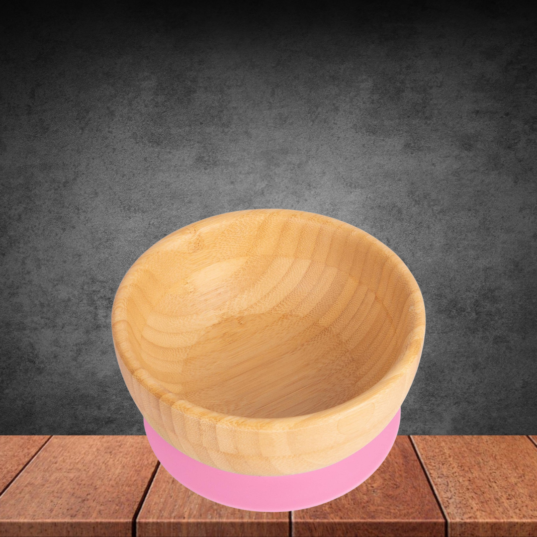 Bamboo Kids Suction Bowl - Pink