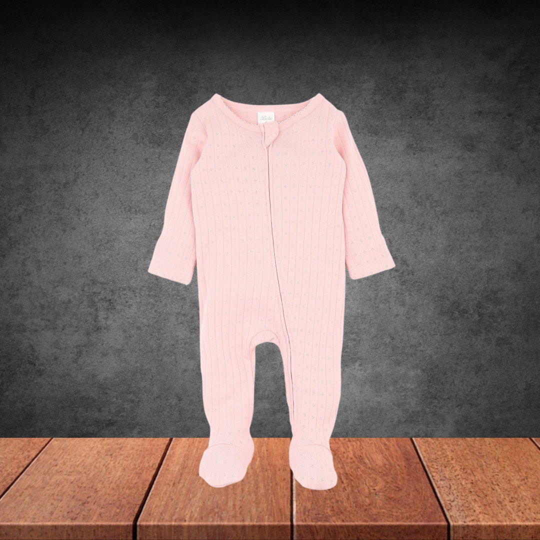 Bebe By Minihaha Blossom Organic Pointelle Ls Zipsuit