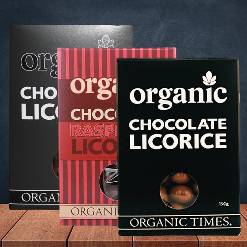 Organic Times Chocolate Coated Licorice 150g