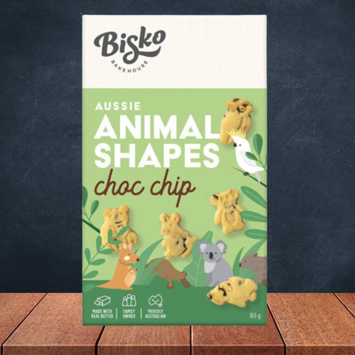 MAC'S EVERYDAY BISCUITS CHOC CHIP ANIMAL SHAPED  165G