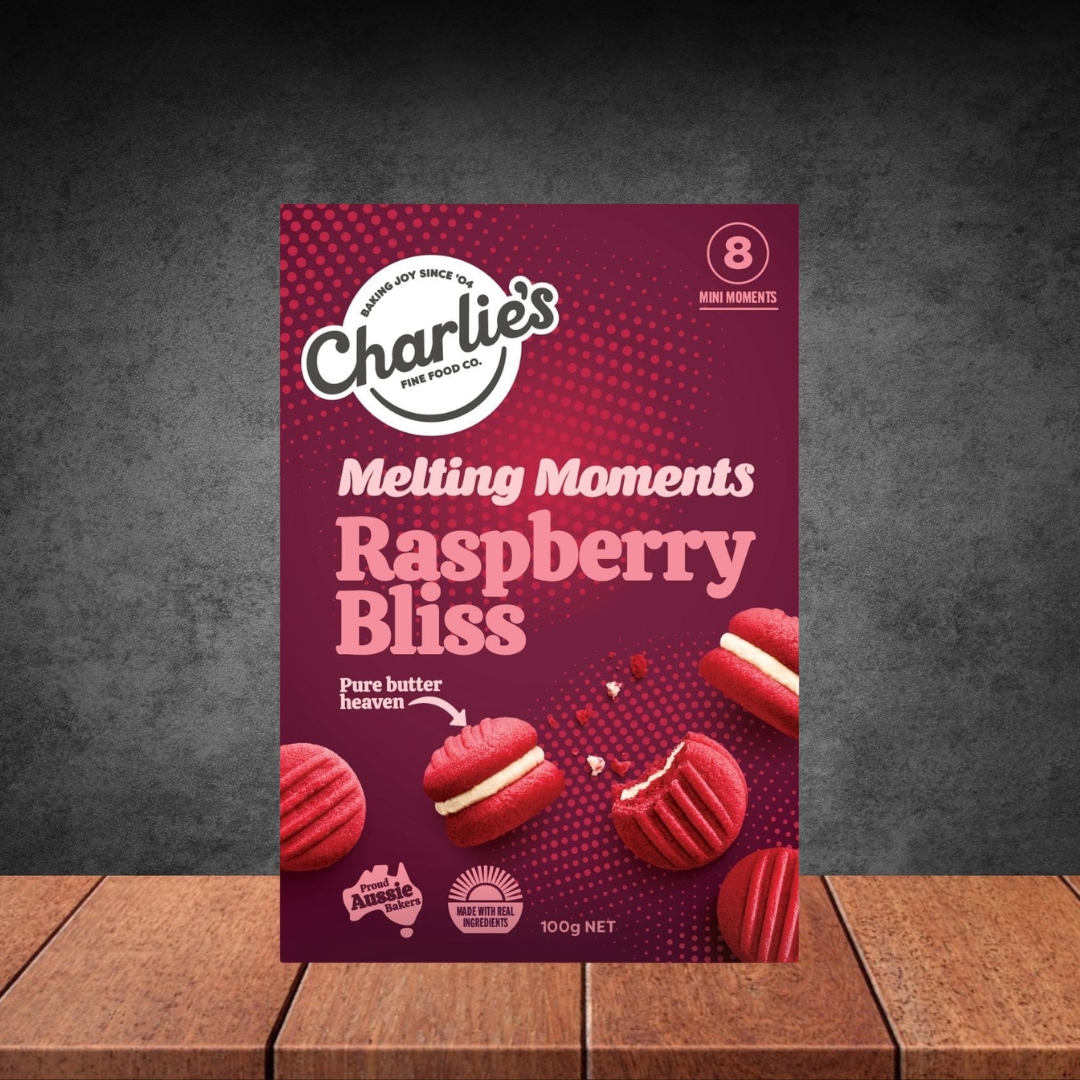 Charlie's Fine Foods Raspberry Bliss Mini Melting Moments 100g