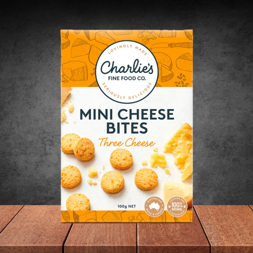 Charlie's Fine Foods Co. Three Cheese Mini Cheese Bites 100g