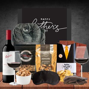 Dad's Luxury Robe & Cab Shiraz Hamper with Grey Robe