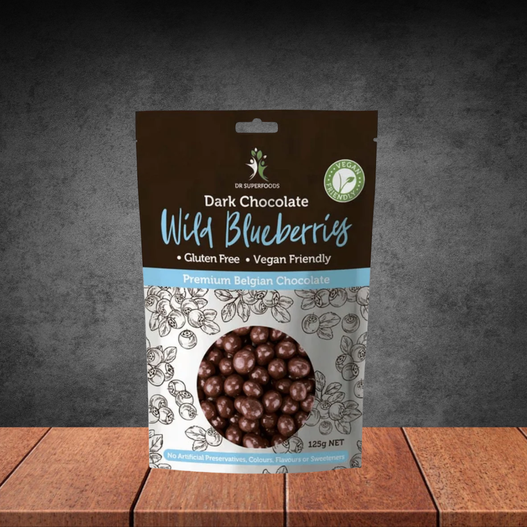 Dr Superfoods Organic Chocolate Coated Wild Blueberries 125g
