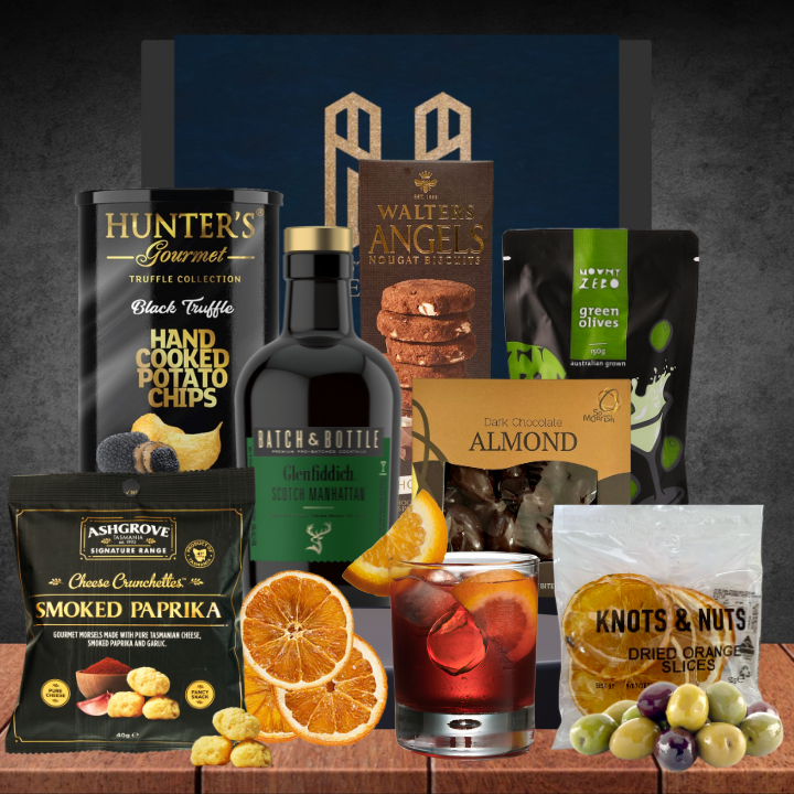 Premium Snack with a Glenfiddich Scotch Manhattan