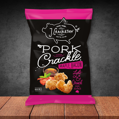 J Crackleton Maple Bacon Pork Crackle 40g