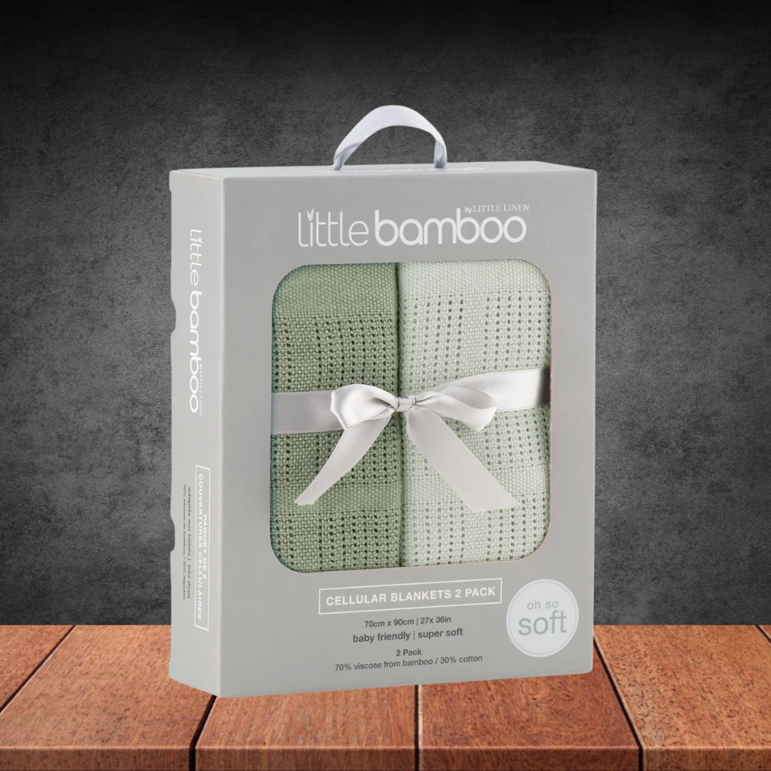 Little Bamboo Baby Cellular Blanket 2Pk - Bayleaf