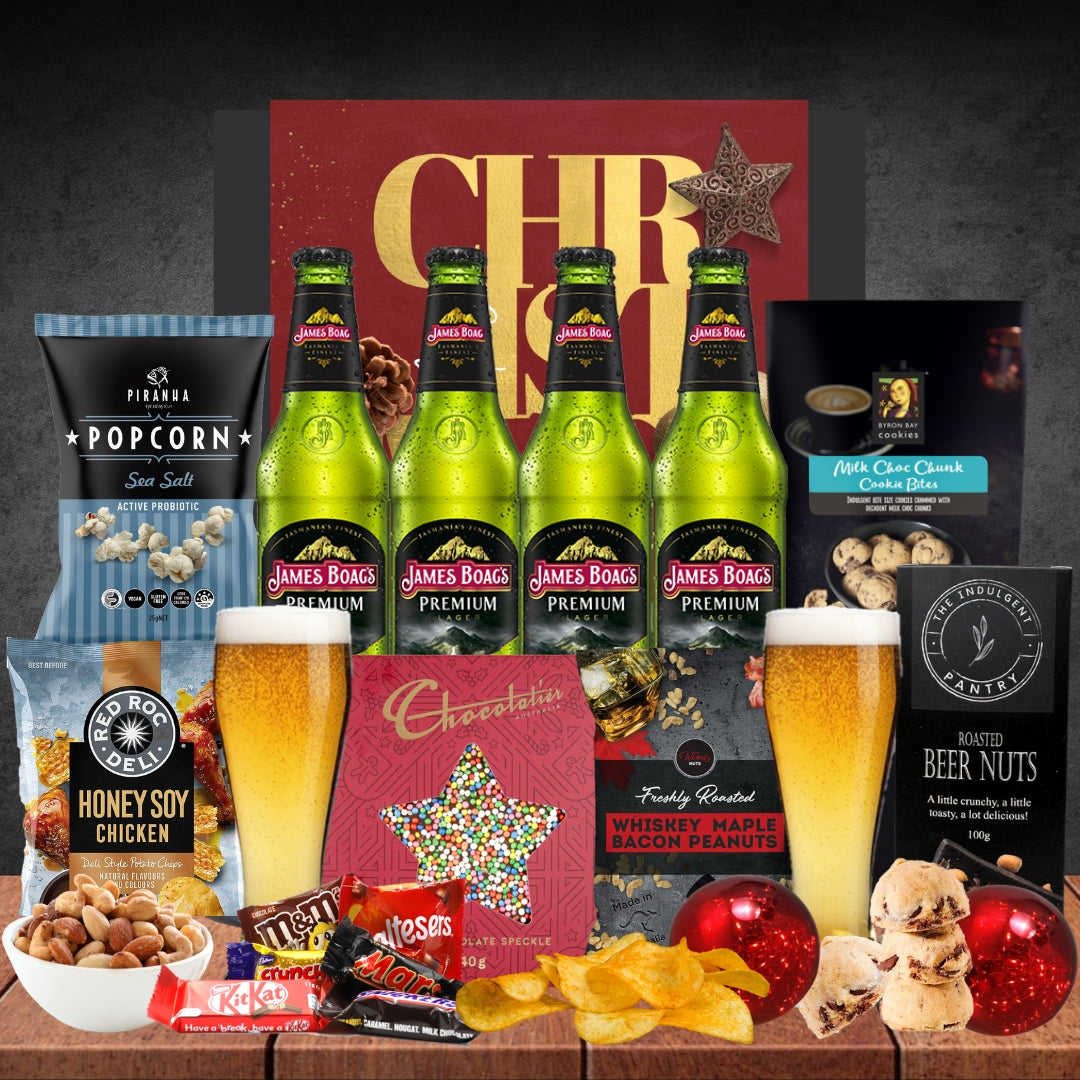 Melbourne Christmas Beer Hamper with 4 James Boag's Premium Lager 375ml