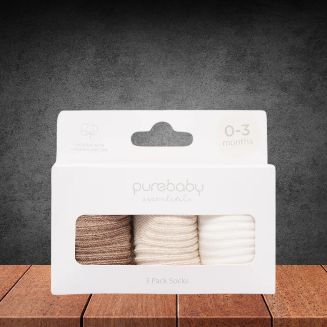 Pure Baby 3 Rib Sock Pack Wheat Pack