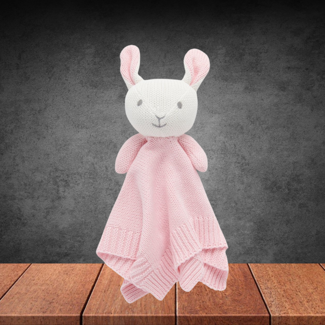 Pure Baby Knitted Bunny Comforter