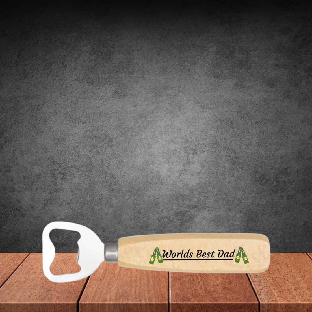 Second Ave World's Best Dad Wooden Beer Bottle Opener