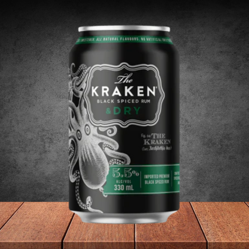 The Kraken Black Spiced Rum & Dry 330ml