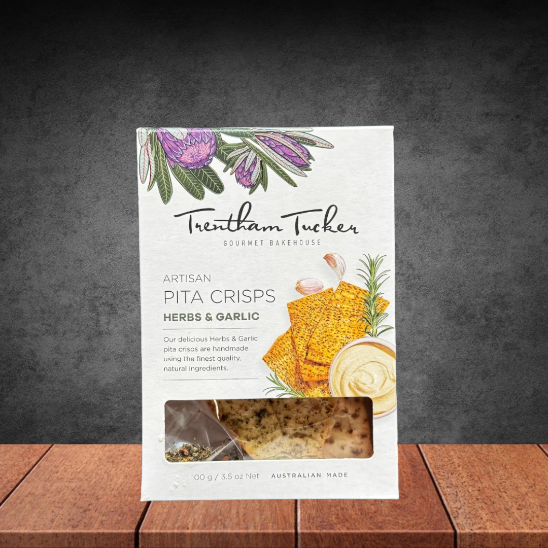 Trentham Tucker Artisan Pita Crisps Herbs & Garlic 100g