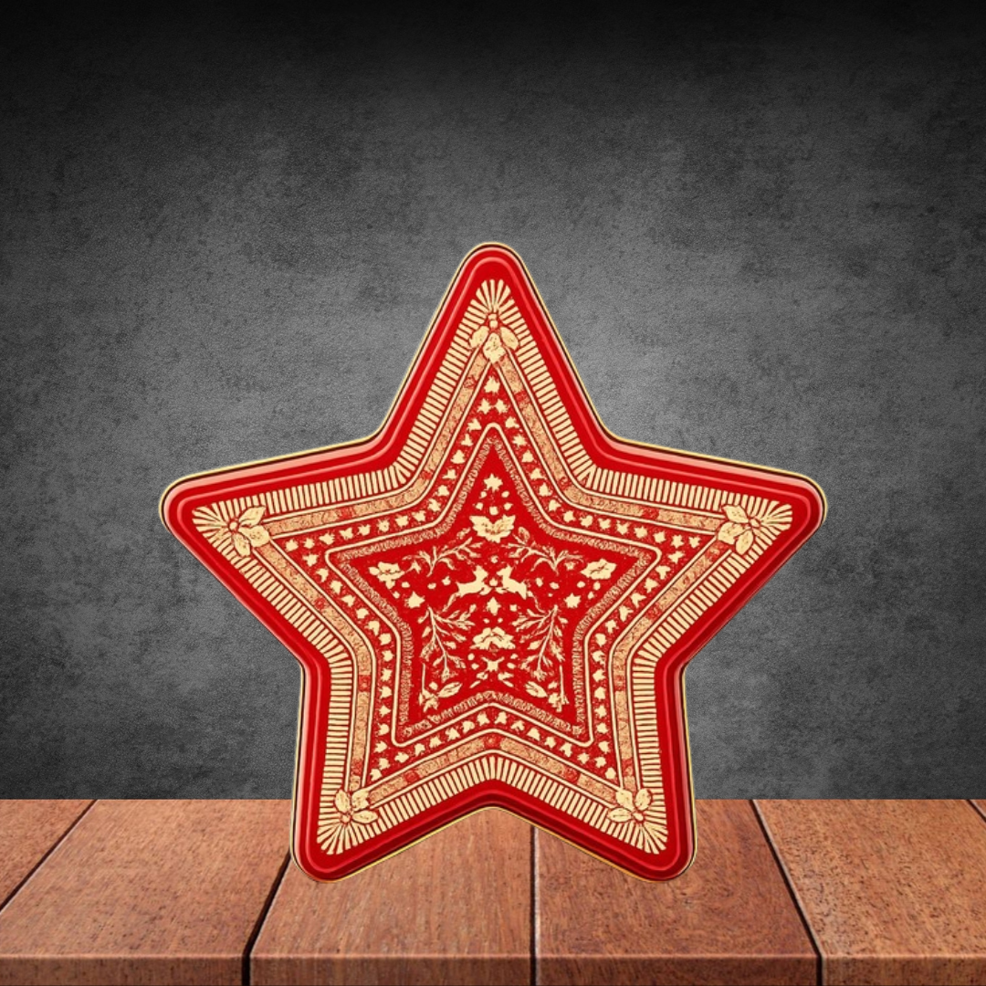 Valley Produce Co Luxury Festive Star Shortbread Tin 180g