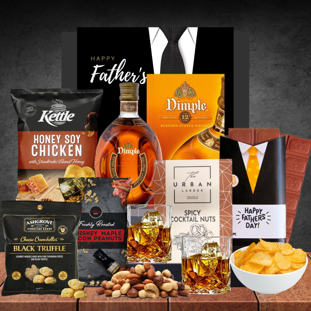 Whisky & Snack Hamper For Dad with Dimple 700ml
