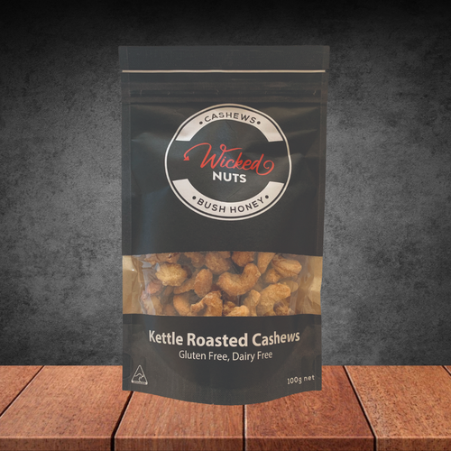 Wicked Nuts Bush Honey Cashews Craft Nuts 100g