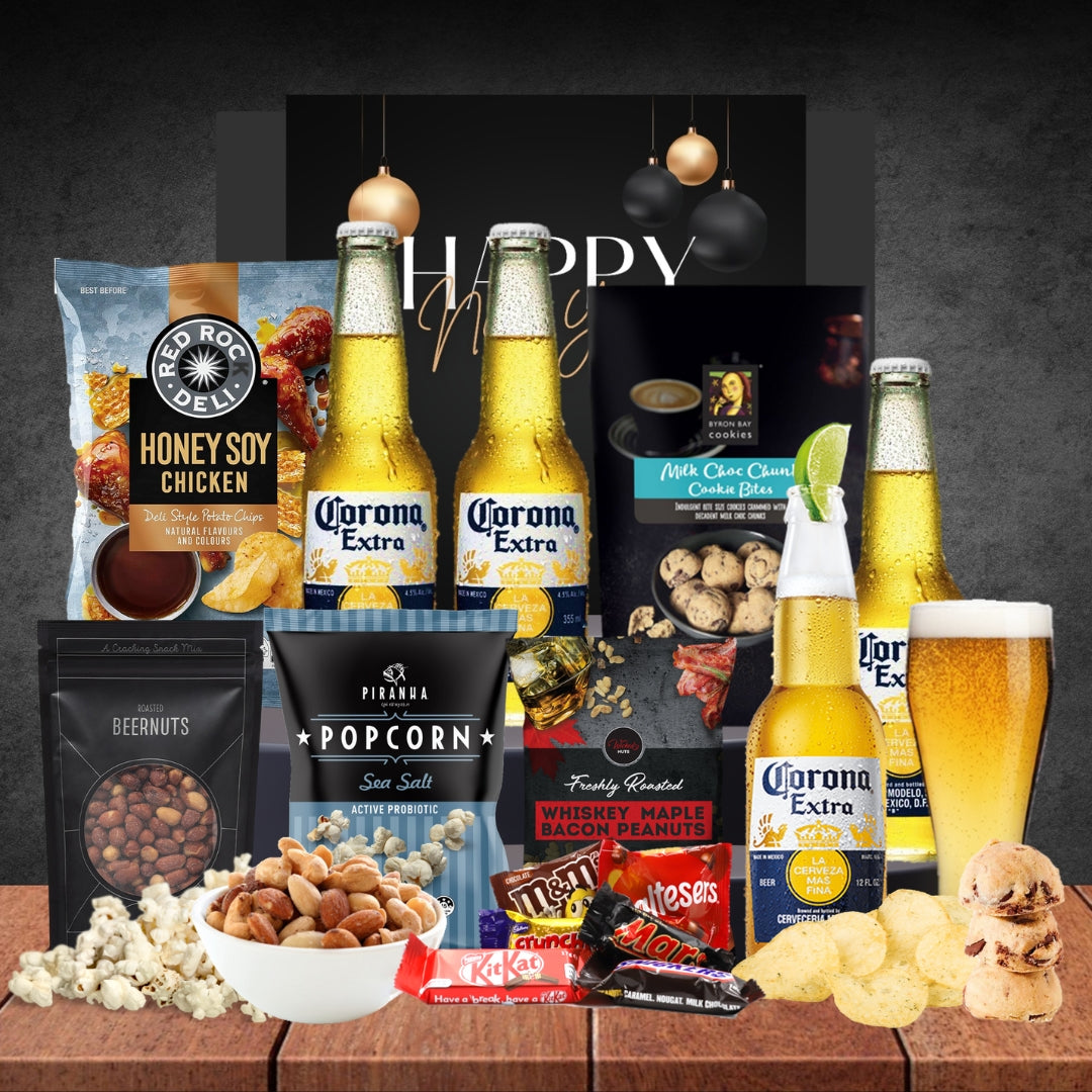 Melbourne Beer New Year Gift Hamper for him with 4 Corona Extra 355ml
