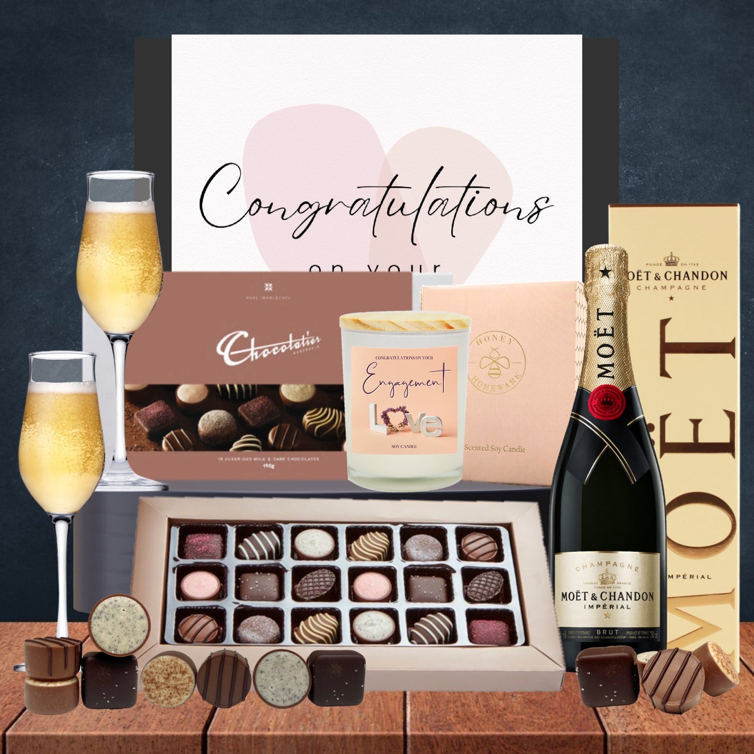 Moet & Chocolate Engagement Hamper