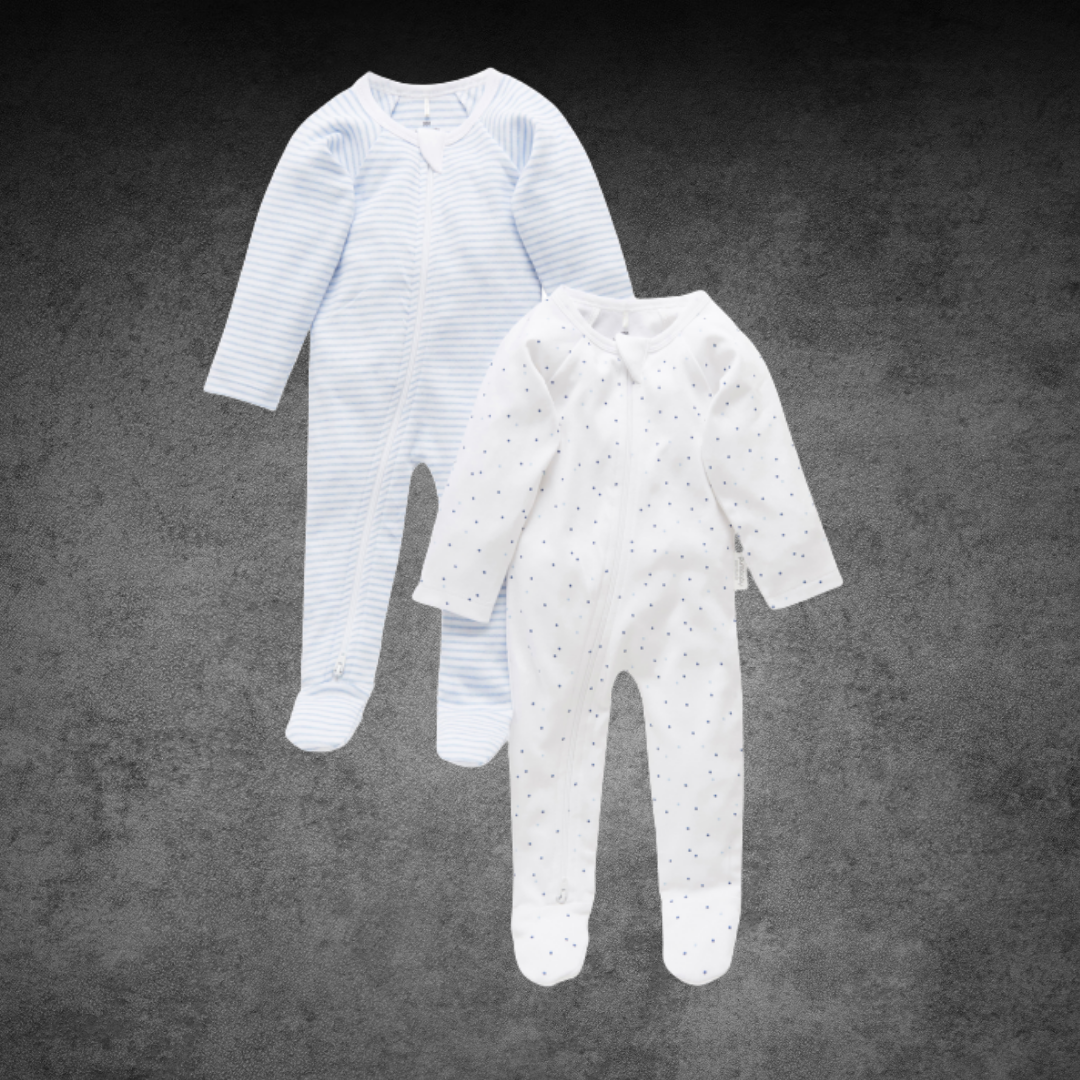 2 Pure Baby Organic Growsuits - Sizes 000 or 00