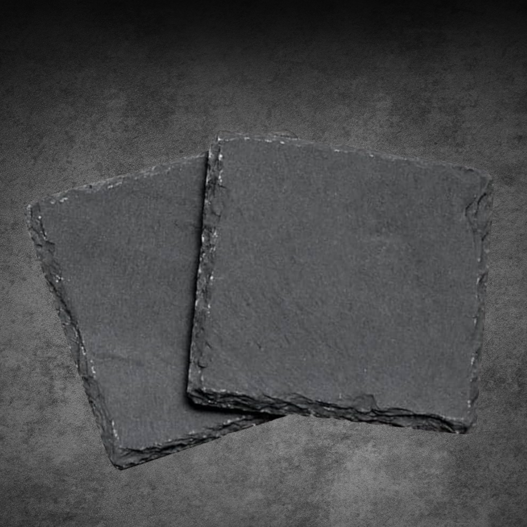 2 Square Natural Slate Coasters