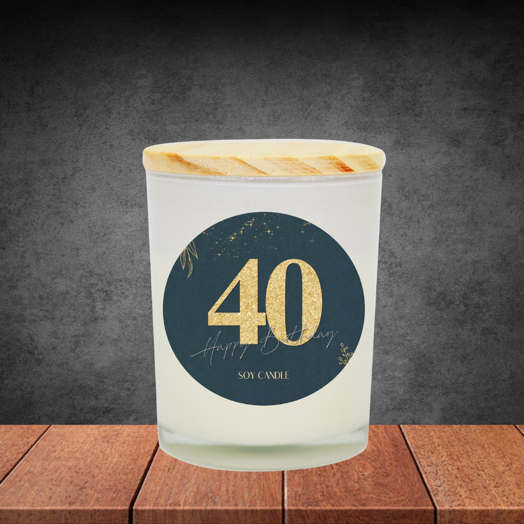 40th Birthday Soy Candle