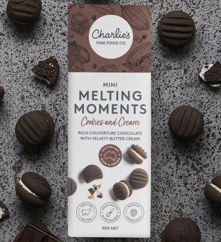 Charlie's Fine Food Co. Cookies & Cream Mini Melting Moments 50g