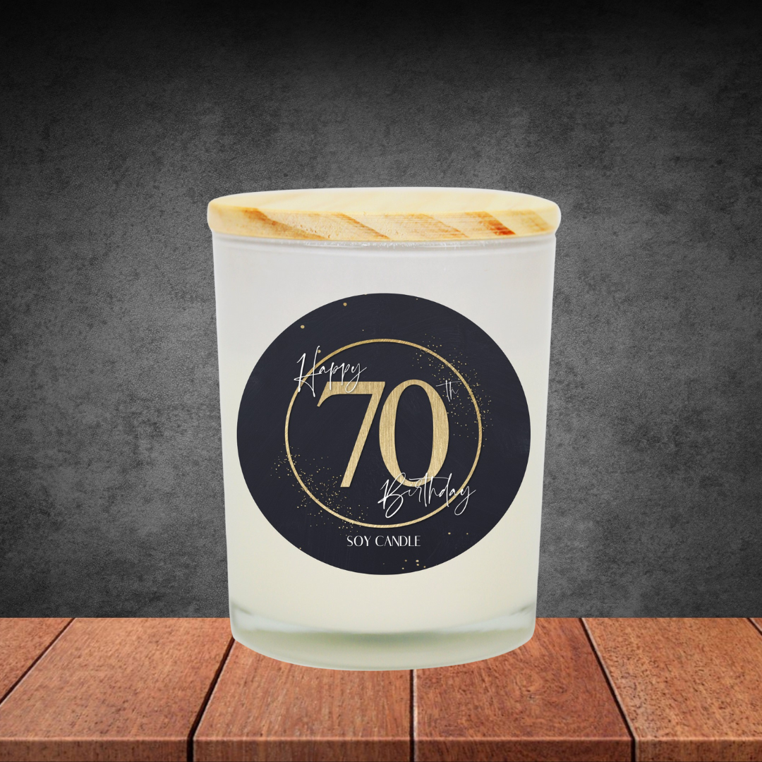 70th Birthday Soy Candle
