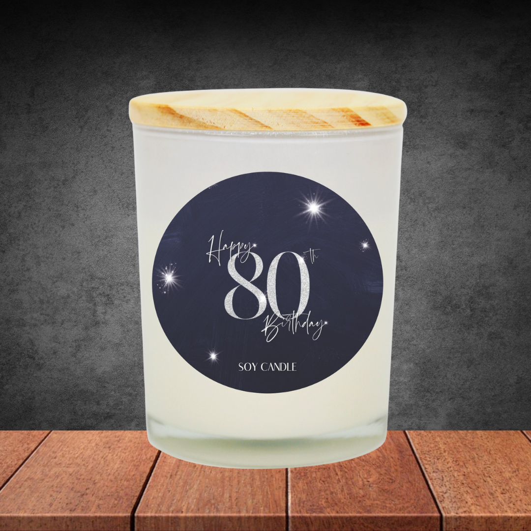 80th Birthday Soy Candle