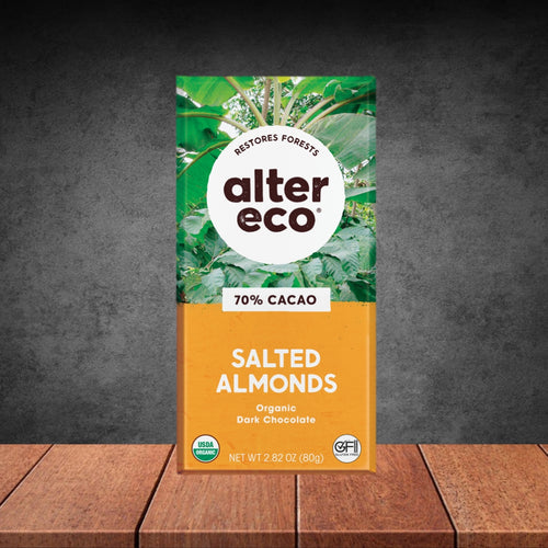 Alter Eco Salted Almonds Chocolate 80g