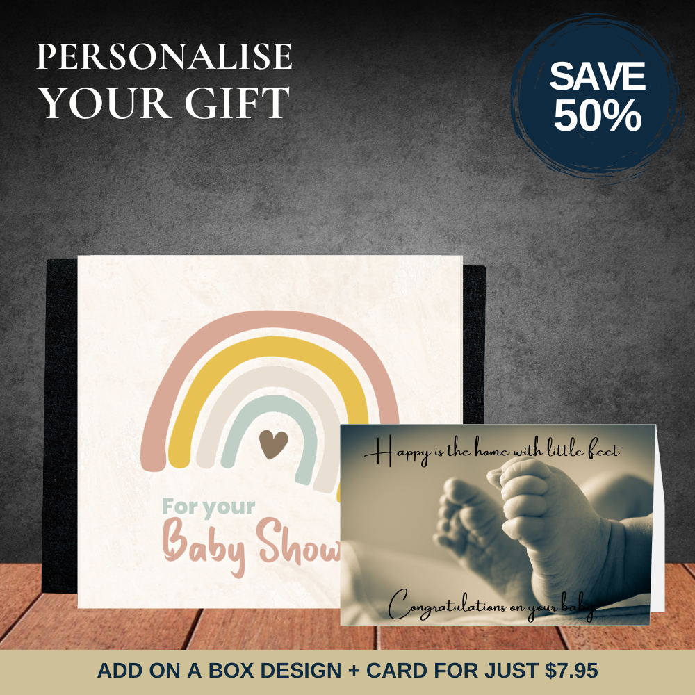 Baby Shower Rainbows Sleeve + Card