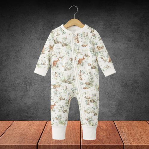 Bebe By Minihaha Charlie Organic L/S Zipsuit Charlie Print