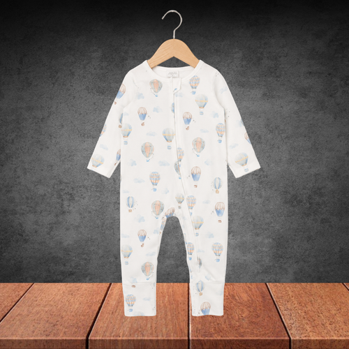 Bebe by Minihaha Sky High Print Organic LS Zipsuit