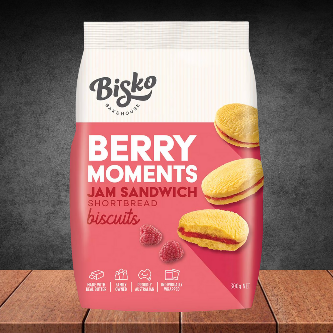 Bisko Bakehouse Berry Moments Jam Sandwich Shortbread Biscuits 300g