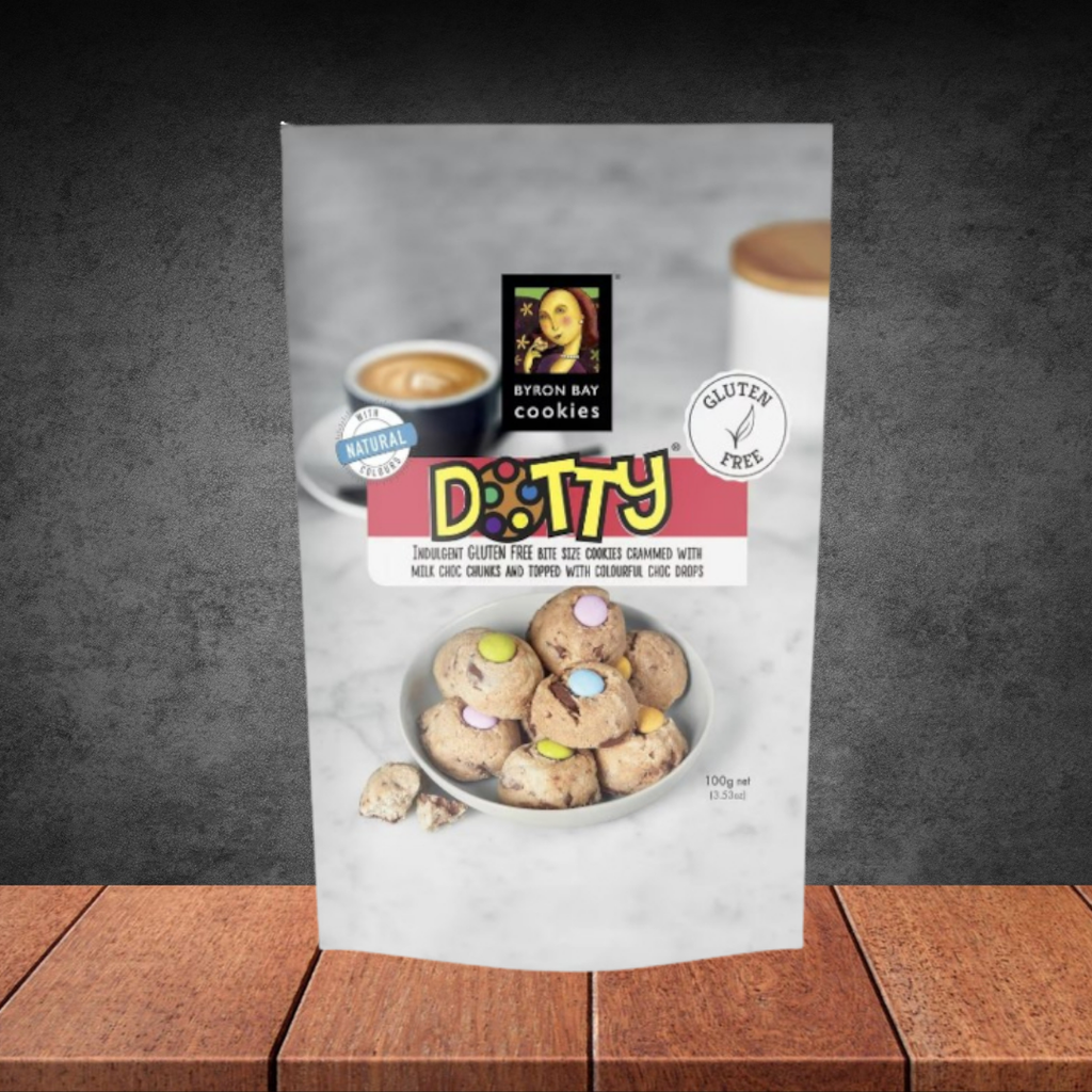 Byron Bay Cookies Gluten Free Dotty Bites Cookie Pouch 100g