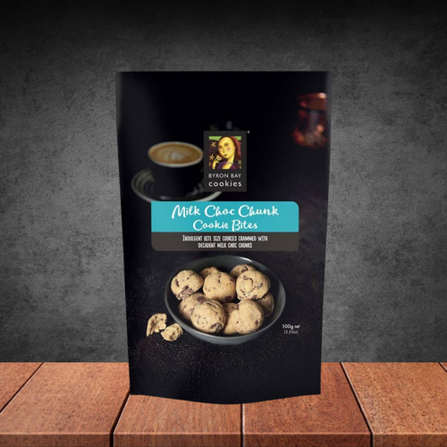 Byron Bay Cookies Milk Choc Chunk Bites Cookie Pouch 100g