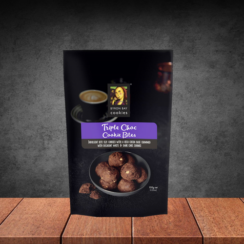Byron Bay Cookies Triple Choc Bites Cookie Pouch 100g
