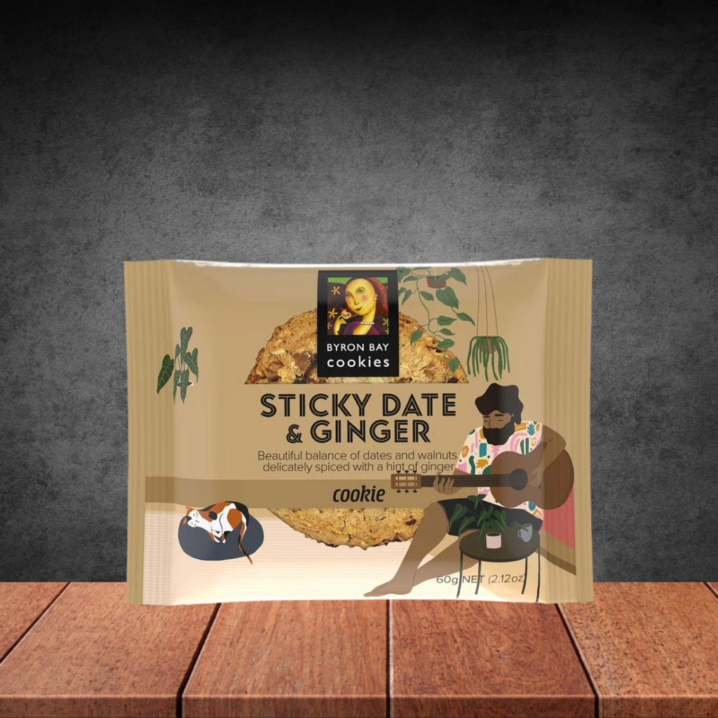 Byron Bay Cookies Sticky Date & Ginger Café Cookie 60g