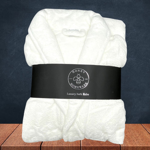 Honey Homeware Luxury White Bathrobe