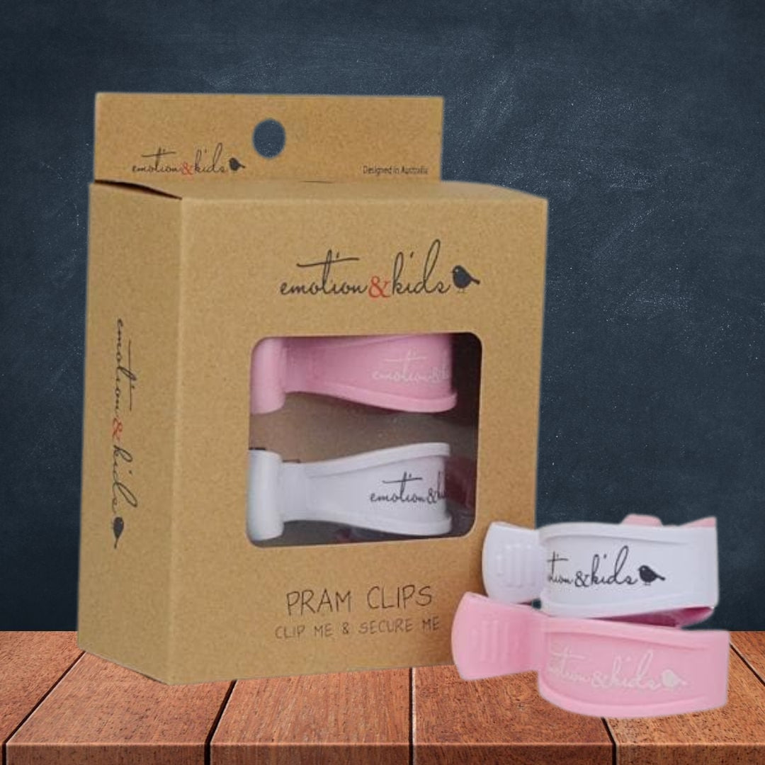 Emotion & Kids Pink/White Pram Clips