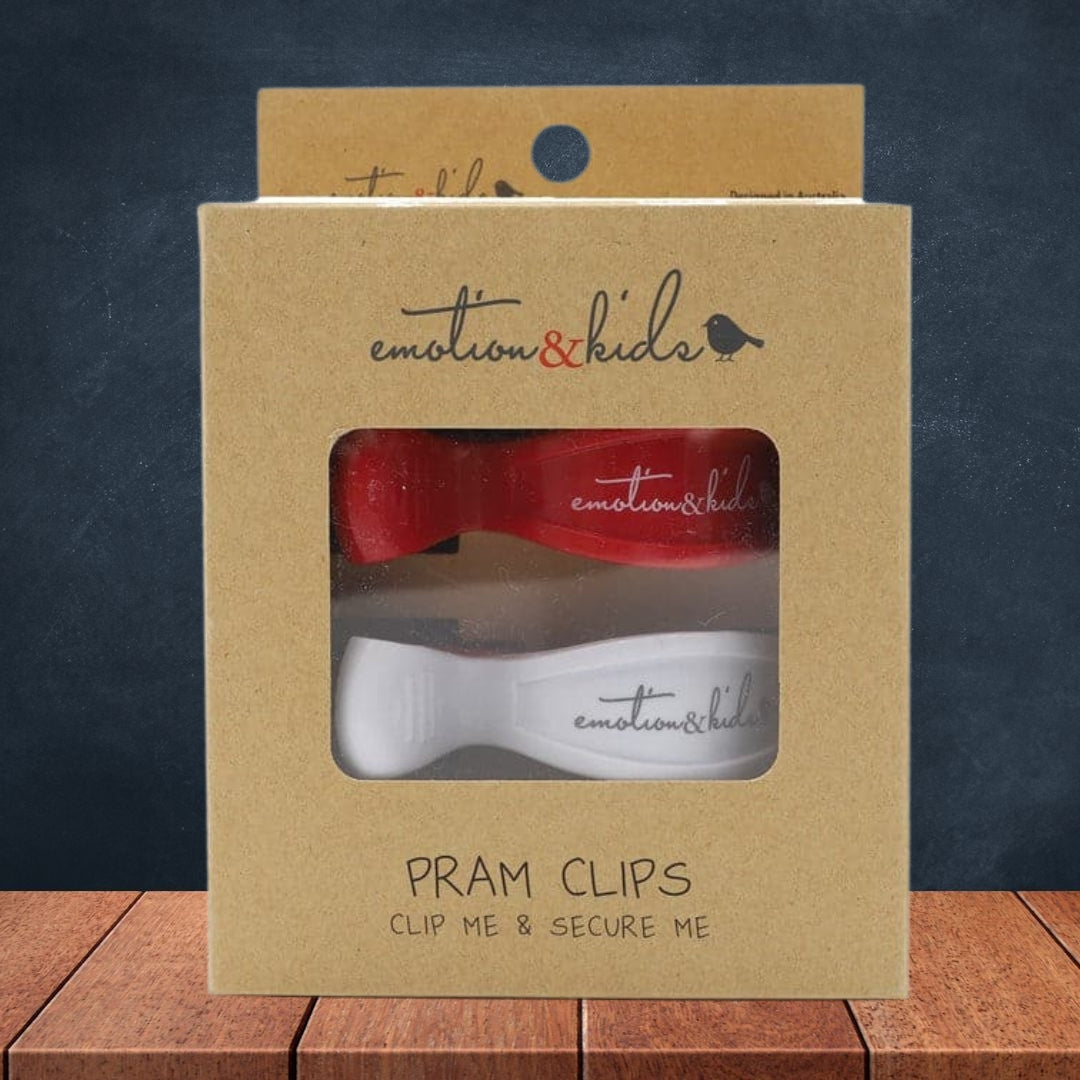 Emotion & Kids Red/White Pram Clips