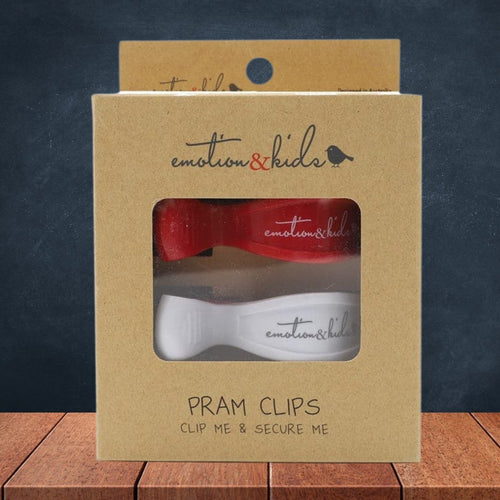 Emotion & Kids Red/White Pram Clips