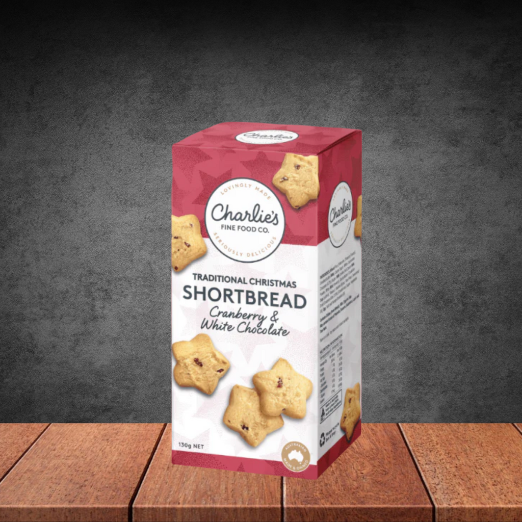 Charlie's Fine Foods Cranberry Shortbread Christmas 130g