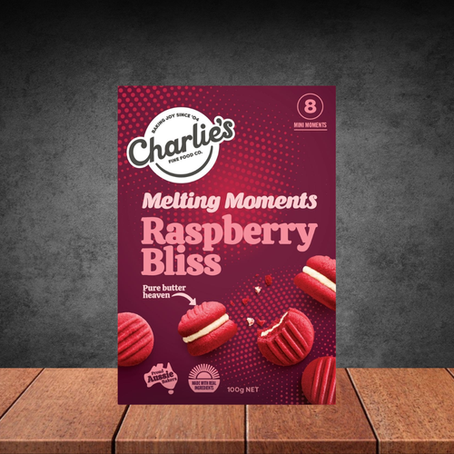 Charlie's Fine Foods Raspberry Bliss Mini Melting Moments 100g