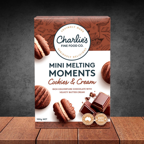 Charlie's Fine Food Co. Cookies & Cream Mini Melting Moments 100g