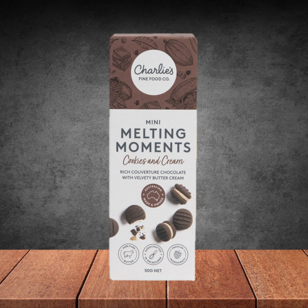 Charlie's Fine Food Co. Cookies & Cream Mini Melting Moments 50g