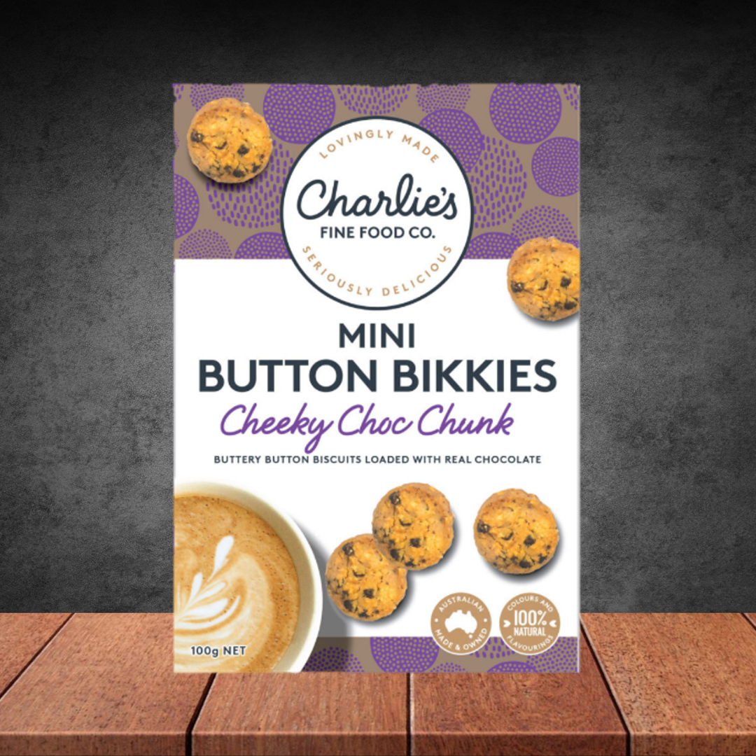 Charlie's Fine Foods Co. Cheeky Choc Chunk Mini Bikkie Bites 100g
