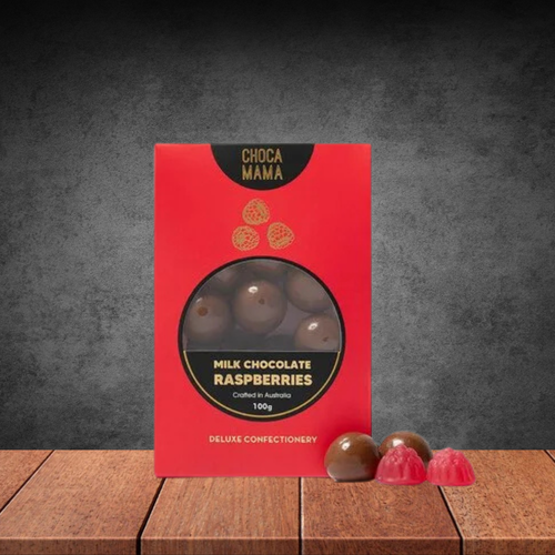 Chocamama Milk Chocolate Raspberries 100g
