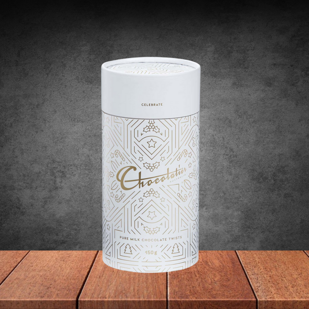 Chocolatier Pure Milk Chocolate Twists Canister 150g Xmas